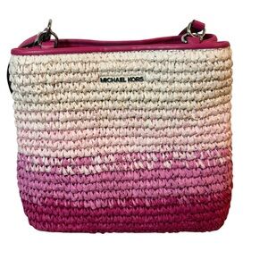 NWT Michael Kors Pink Gradient Woven Shoulder Bag